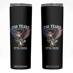American Rodeo 250th Anniversary Skinny Tumbler Western Cowboy Eagle Patriotic 4th of July TS14 Black Print Your Wear