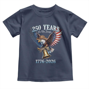 American Rodeo 250th Anniversary Toddler T Shirt Western Cowboy Eagle Patriotic 4th of July TS14 Navy Print Your Wear