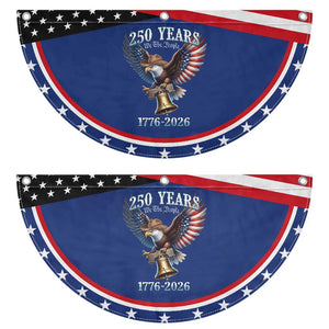 American Rodeo 250th Anniversary Patriotic Fan Flag Western Cowboy Eagle 4th of July