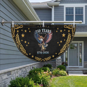American Rodeo 250th Anniversary Patriotic Fan Flag Western Cowboy Eagle 4th of July