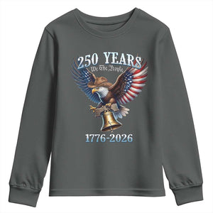 American Rodeo 250th Anniversary Youth Sweatshirt Western Cowboy Eagle Patriotic 4th of July TS14 Dark Heather Print Your Wear