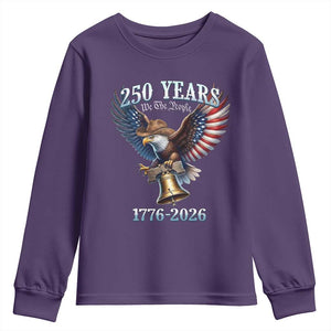 American Rodeo 250th Anniversary Youth Sweatshirt Western Cowboy Eagle Patriotic 4th of July TS14 Purple Print Your Wear