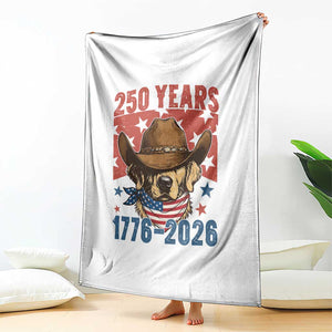 250th Anniversary USA Throw Blanket Western Golden Retriever 4th of July TS14 Print Your Wear
