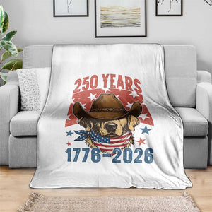 250th Anniversary USA Throw Blanket Western Golden Retriever 4th of July TS14 Print Your Wear