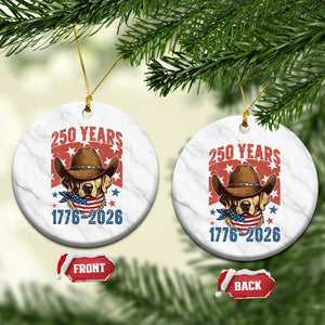 250th America Anniversary Ceramic Ornament Western Golden Retriever 4th of July TS14 1pc White Marble Print Your Wear