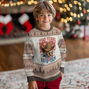 250th America Anniversary Ugly Christmas Sweater Western Golden Retriever 4th of July TS14 Mocha Mousse Print Your Wear