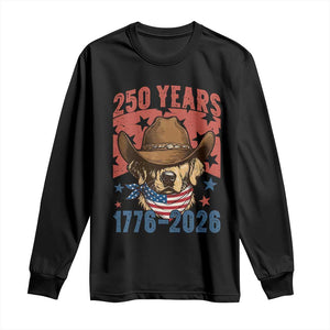 250th America Anniversary Long Sleeve Shirt Western Golden Retriever 4th of July TS14 Black Print Your Wear