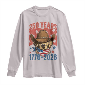 250th America Anniversary Long Sleeve Shirt Western Golden Retriever 4th of July TS14 Ice Gray Print Your Wear