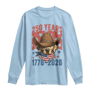 250th America Anniversary Long Sleeve Shirt Western Golden Retriever 4th of July TS14 Light Blue Print Your Wear