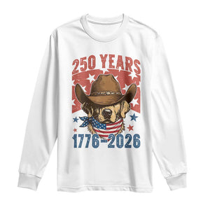 250th America Anniversary Long Sleeve Shirt Western Golden Retriever 4th of July TS14 White Print Your Wear