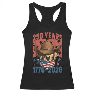 250th Anniversary USA Racerback Tank Top Western Golden Retriever 4th of July TS14 Black Print Your Wear