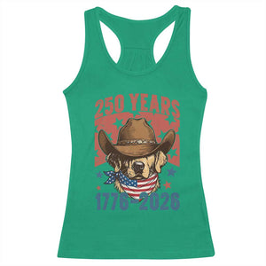 250th Anniversary USA Racerback Tank Top Western Golden Retriever 4th of July TS14 Irish Green Print Your Wear