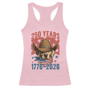 250th Anniversary USA Racerback Tank Top Western Golden Retriever 4th of July TS14 Light Pink Print Your Wear