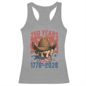 250th Anniversary USA Racerback Tank Top Western Golden Retriever 4th of July TS14 Sport Gray Print Your Wear