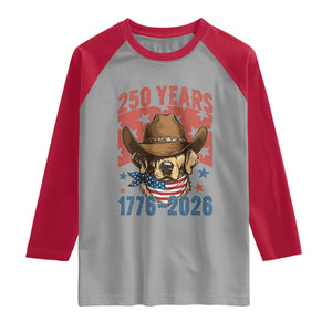 250th America Anniversary Raglan Shirt Western Golden Retriever 4th of July TS14 Sport Gray Red Print Your Wear
