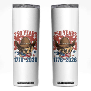 250th Anniversary USA Skinny Tumbler Western Golden Retriever 4th of July TS14 White Print Your Wear