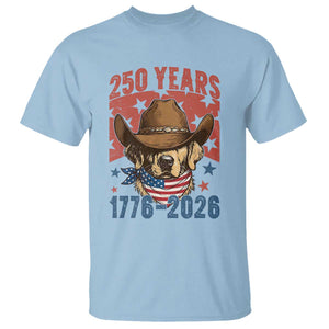 250th Anniversary USA T Shirt Western Golden Retriever 4th of July TS14 Light Blue Print Your Wear