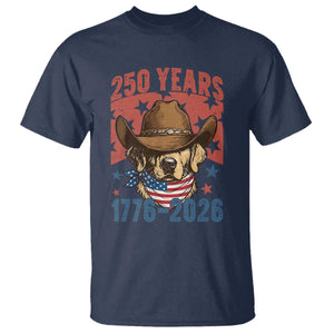 250th Anniversary USA T Shirt Western Golden Retriever 4th of July TS14 Navy Print Your Wear