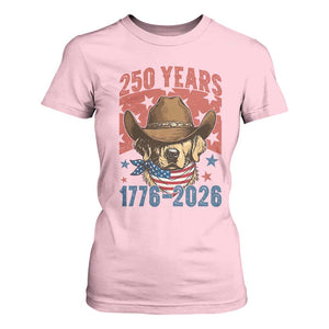 250th Anniversary USA T Shirt For Women Western Golden Retriever 4th of July TS14 Light Pink Print Your Wear