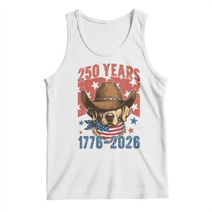 250th Anniversary USA Tank Top Western Golden Retriever 4th of July TS14 White Print Your Wear