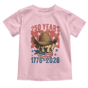 250th Anniversary USA Toddler T Shirt Western Golden Retriever 4th of July TS14 Light Pink Print Your Wear
