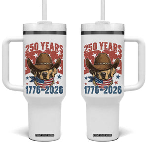 250th Anniversary USA Tumbler With Handle Western Golden Retriever 4th of July TS14 One Size: 40 oz White Print Your Wear