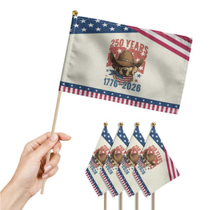 250th Anniversary USA Patriotic Handheld Flag Western Golden Retriever 4th of July TS14 Print Your Wear