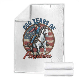 250th Anniversary USA Throw Blanket American Flag Cowboy Rodeo 4th of July TS14 White Print Your Wear