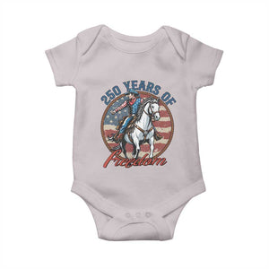 250th Anniversary USA Baby Onesie American Flag Cowboy Rodeo 4th of July TS14 Ice Gray Print Your Wear