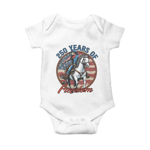 250th Anniversary USA Baby Onesie American Flag Cowboy Rodeo 4th of July TS14 White Print Your Wear