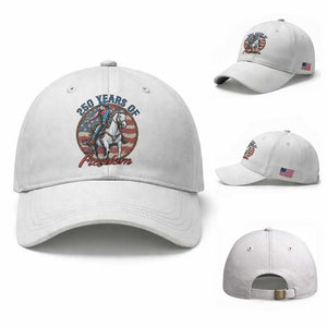 America 250th Anniversary Baseball Cap American Flag Cowboy Rodeo 4th of July TS14 Baseball Cap Universal Fit White Print Your Wear