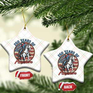 America 250th Anniversary Ceramic Ornament American Flag Cowboy Rodeo 4th of July TS14 Print Your Wear
