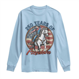 250th Anniversary USA Long Sleeve Shirt American Flag Cowboy Rodeo 4th of July TS14 Light Blue Print Your Wear