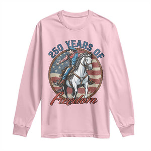 250th Anniversary USA Long Sleeve Shirt American Flag Cowboy Rodeo 4th of July TS14 Light Pink Print Your Wear