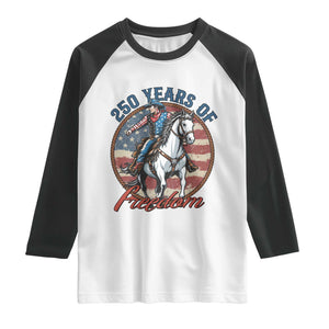 America 250th Anniversary Raglan Shirt American Flag Cowboy Rodeo 4th of July TS14 White Black Print Your Wear