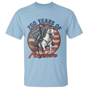 250th Anniversary USA T Shirt American Flag Cowboy Rodeo 4th of July TS14 Light Blue Print Your Wear