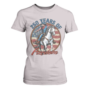 250th Anniversary USA T Shirt For Women American Flag Cowboy Rodeo 4th of July TS14 Ice Gray Print Your Wear