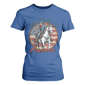 250th Anniversary USA T Shirt For Women American Flag Cowboy Rodeo 4th of July TS14 Royal Blue Print Your Wear