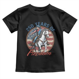 250th Anniversary USA Toddler T Shirt American Flag Cowboy Rodeo 4th of July TS14 Black Print Your Wear
