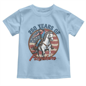 250th Anniversary USA Toddler T Shirt American Flag Cowboy Rodeo 4th of July TS14 Light Blue Print Your Wear