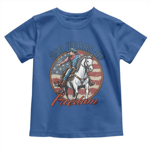 250th Anniversary USA Toddler T Shirt American Flag Cowboy Rodeo 4th of July TS14 Royal Blue Print Your Wear