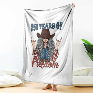 250th Anniversary USA Throw Blanket Western Cowgirl American Flag 4th of July TS14 Print Your Wear