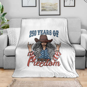 250th Anniversary USA Throw Blanket Western Cowgirl American Flag 4th of July TS14 Print Your Wear