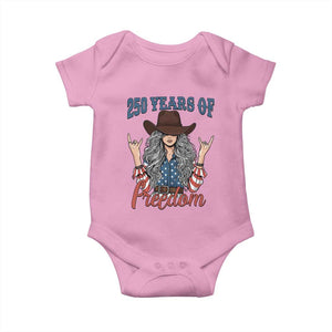 250th Anniversary USA Baby Onesie Western Cowgirl American Flag 4th of July TS14 Light Pink Print Your Wear