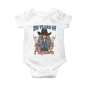 250th Anniversary USA Baby Onesie Western Cowgirl American Flag 4th of July TS14 White Print Your Wear