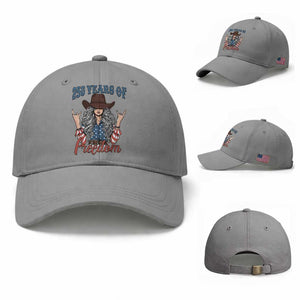 America 250th Anniversary Baseball Cap Western Cowgirl American Flag 4th of July TS14 Baseball Cap Universal Fit Sport Gray Print Your Wear