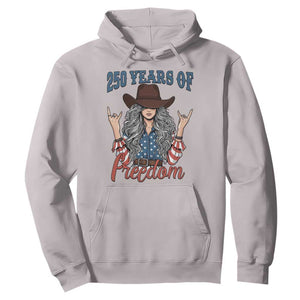 250th Anniversary USA Hoodie Western Cowgirl American Flag 4th of July TS14 Ice Gray Print Your Wear