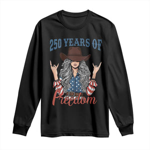 250th Anniversary USA Long Sleeve Shirt Western Cowgirl American Flag 4th of July TS14 Black Print Your Wear