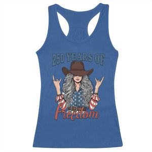 250th Anniversary USA Racerback Tank Top Western Cowgirl American Flag 4th of July TS14 Royal Blue Print Your Wear