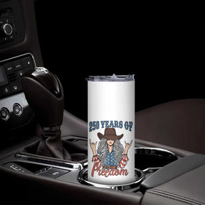 250th Anniversary USA Skinny Tumbler Western Cowgirl American Flag 4th of July TS14 Print Your Wear